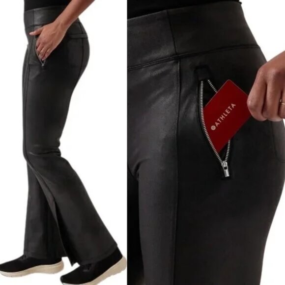 Athleta Sculptek Delancey Gleam High Rise Straight Leg Pant in Black Size S - Picture 8 of 10